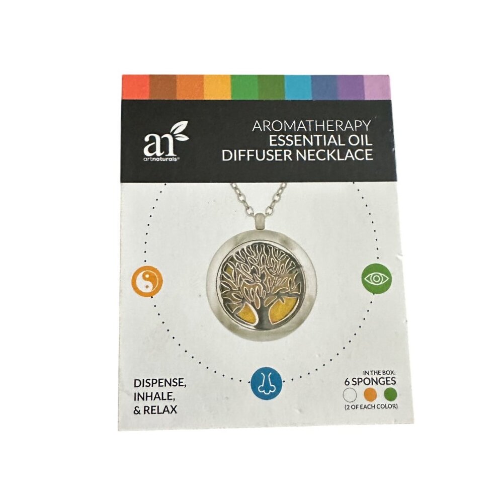 Artnaturals Necklace Silver Tone Aromatherapy Diffuser Tree of Life NWB